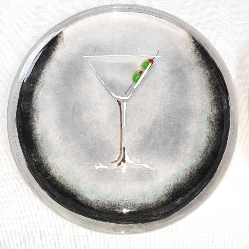 Artland Martini Collection Plates. Set of 4. Recipes on the that of each plate.
